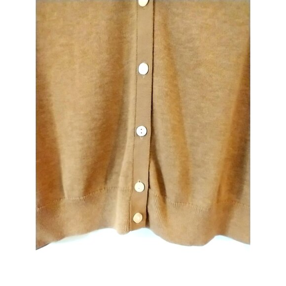 Lands End Womens Cardigan 3/4 Sleeves Supima Cotton Sweater Ginger Brown- 1X - Picture 4 of 8